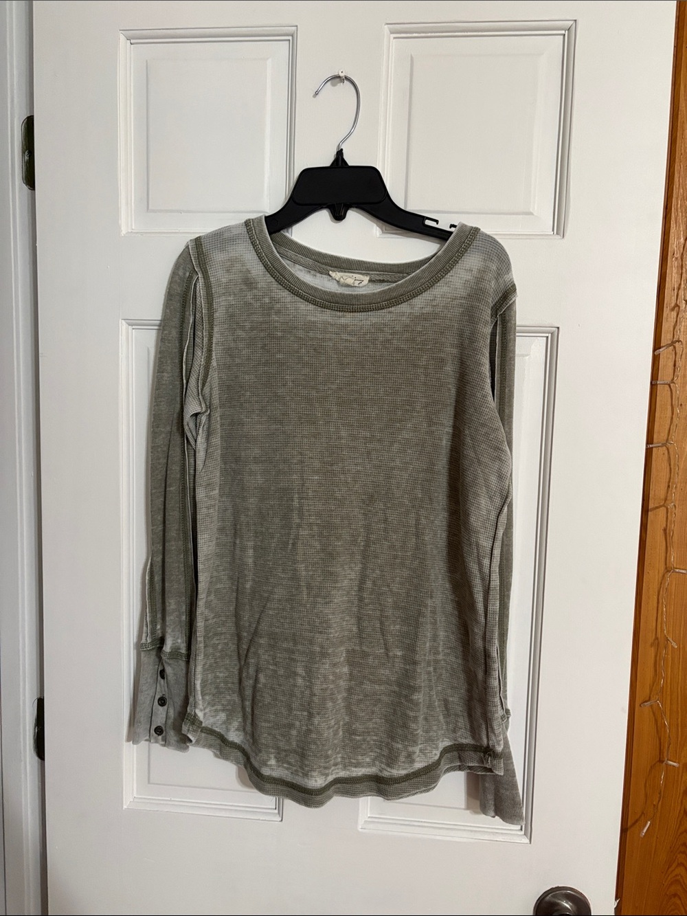 Jane and Delancey Washed Olive Green Long Sleeve Tee